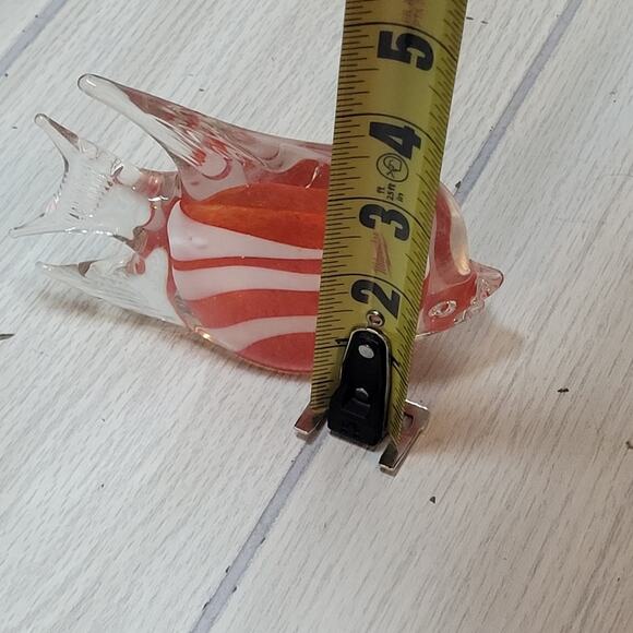 Vintage Blown Glass Red Fish Paperweight Art Glass Figurine Handblown - Picture 6 of 8